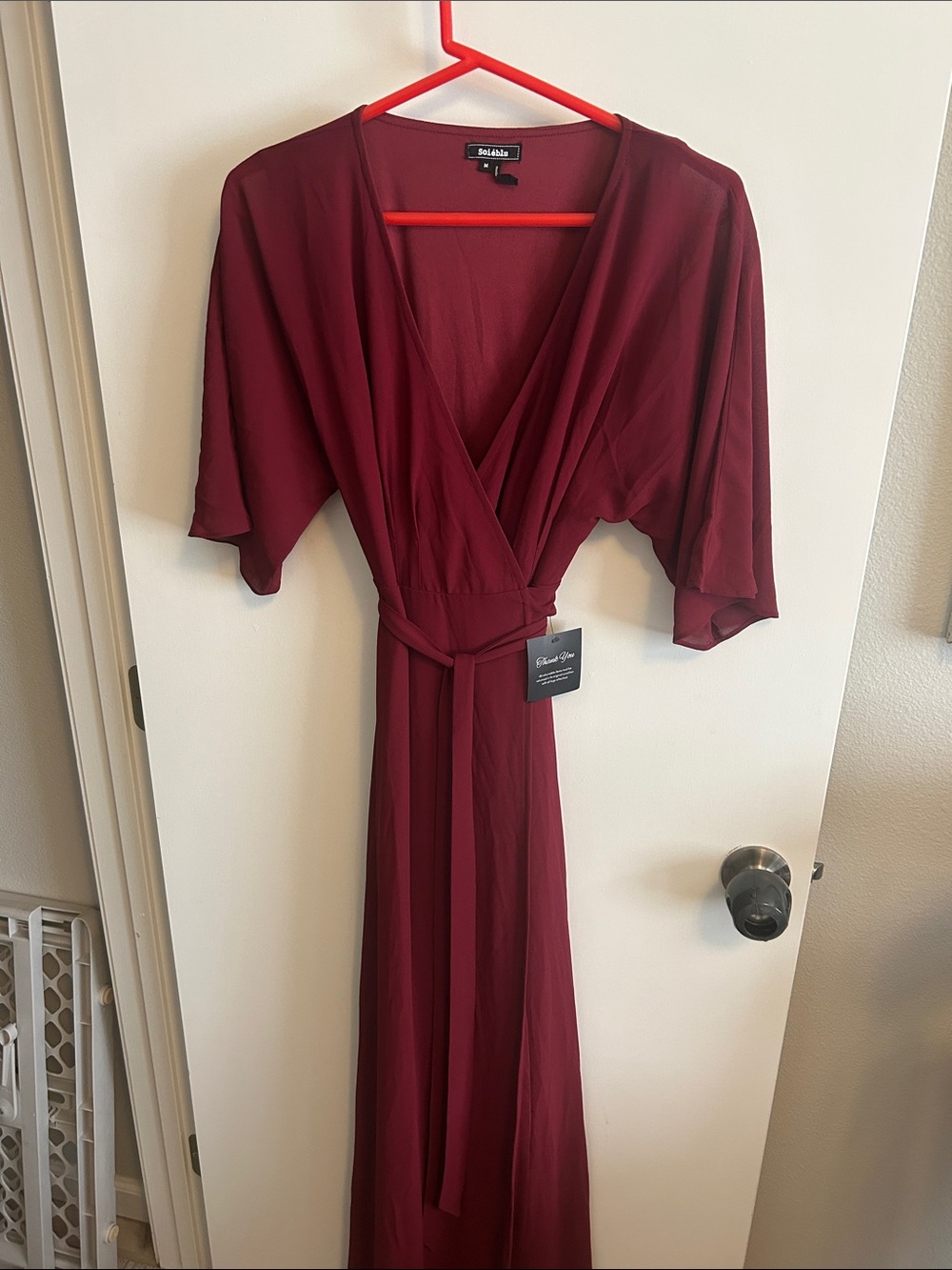 Wine Red Wrap Maxi Dress